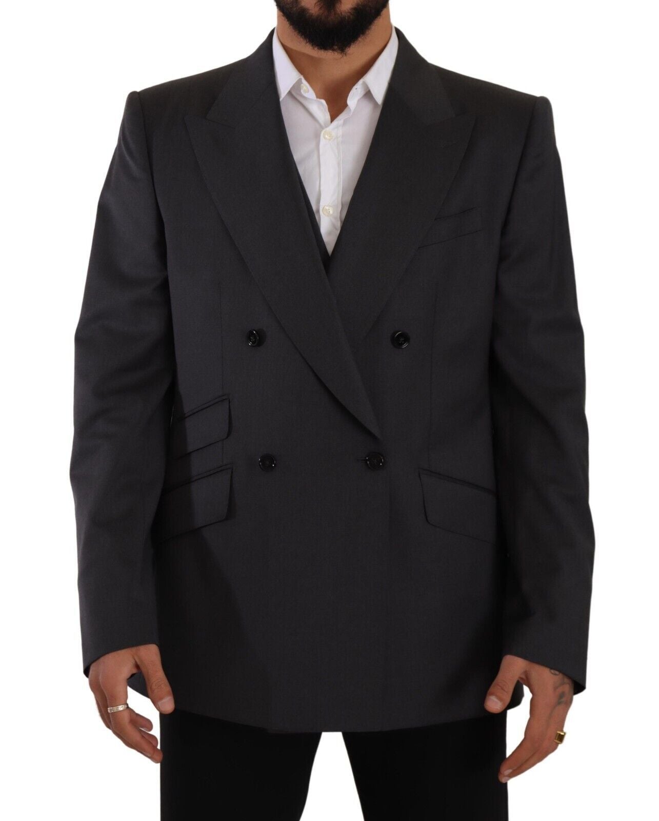 Blazer SICILIA de dos piezas cruzado gris de Dolce & Gabbana