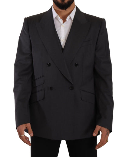Blazer SICILIA de dos piezas cruzado gris de Dolce & Gabbana