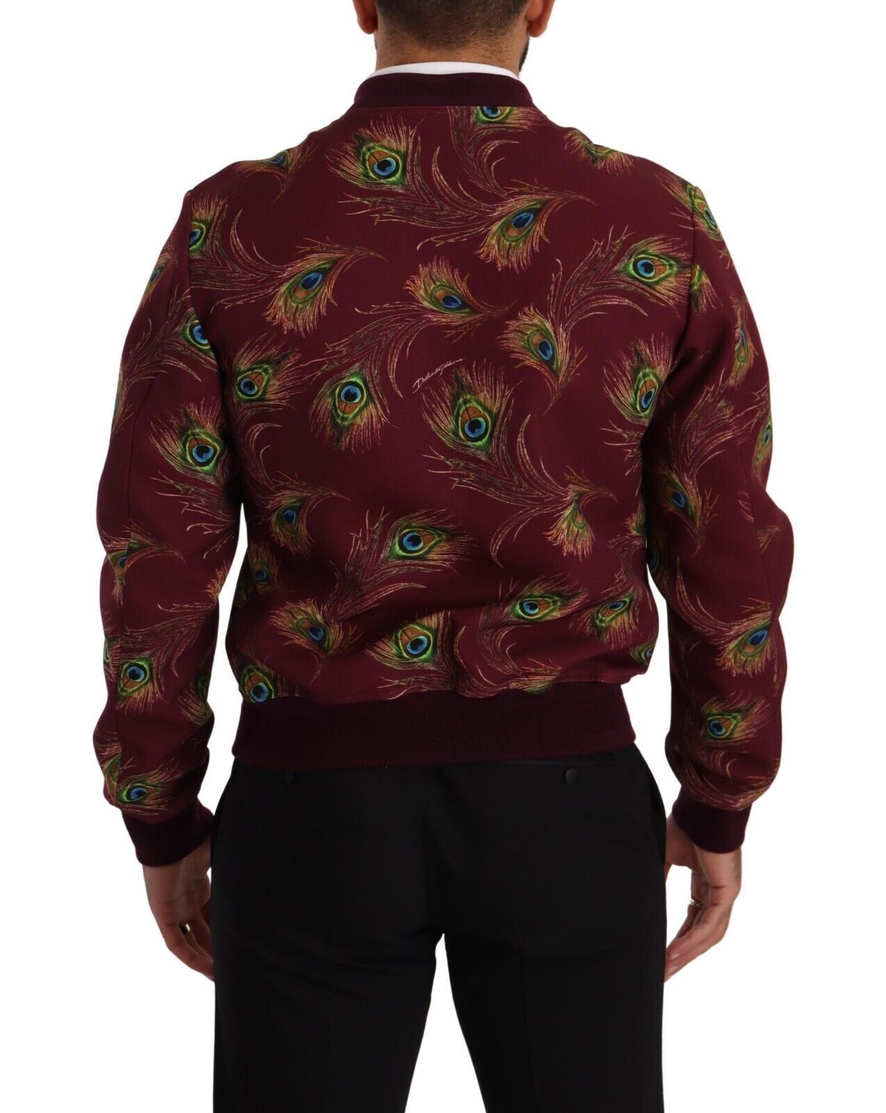 Veste Dolce & Gabbana Rouge Paon en Polyester Extensible Entièrement Zippée