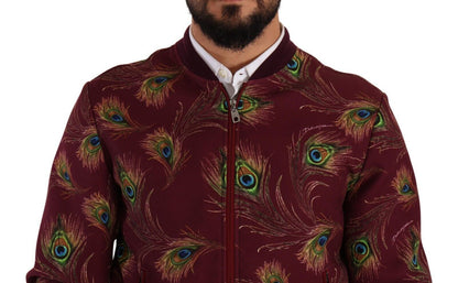 Veste Dolce & Gabbana Rouge Paon en Polyester Extensible Entièrement Zippée