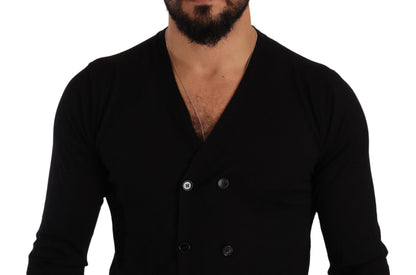 Cardigan boutonné en cachemire noir Dolce & Gabbana