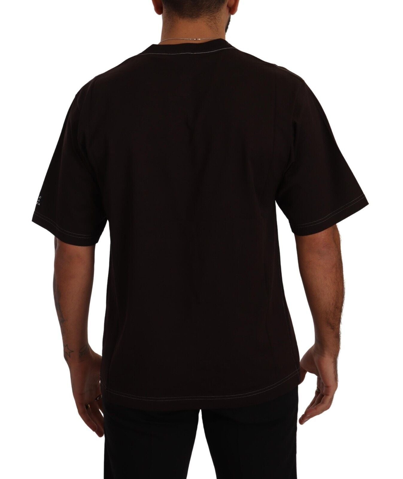 T-shirt ras du cou en coton bordeaux imprimé L'Amore Dolce & Gabbana