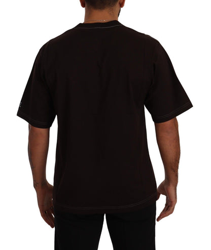 T-shirt ras du cou en coton bordeaux imprimé L'Amore Dolce & Gabbana