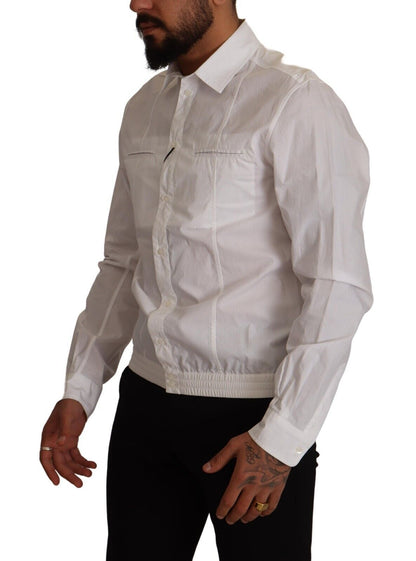 Camisa Dolce & Gabbana de hombre con cuello y botones de algodón blanco