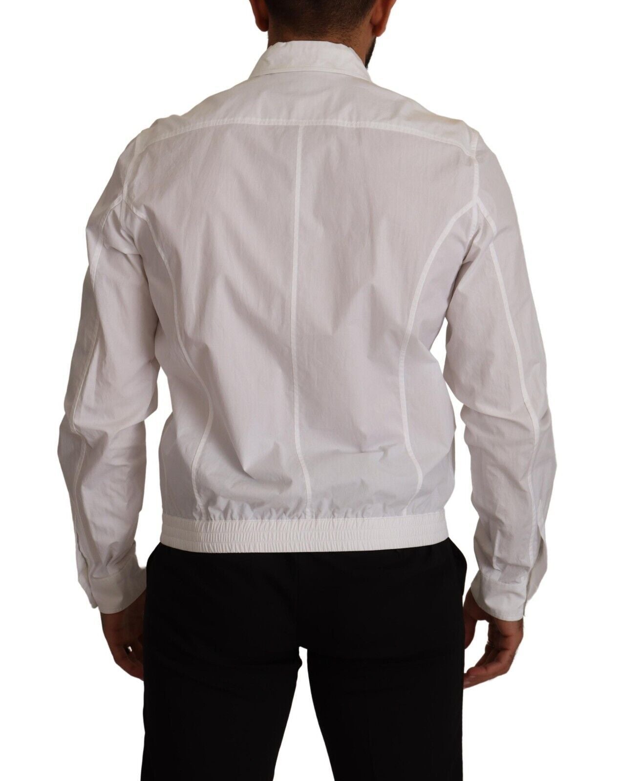 Camisa Dolce & Gabbana de hombre con cuello y botones de algodón blanco