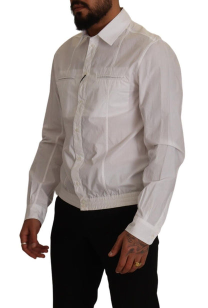 Camisa Dolce & Gabbana de hombre con cuello y botones de algodón blanco