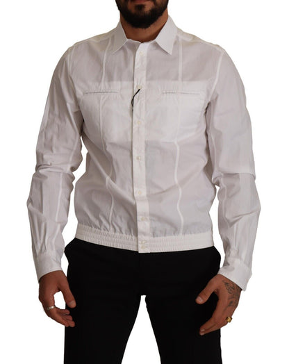 Camisa Dolce & Gabbana de hombre con cuello y botones de algodón blanco