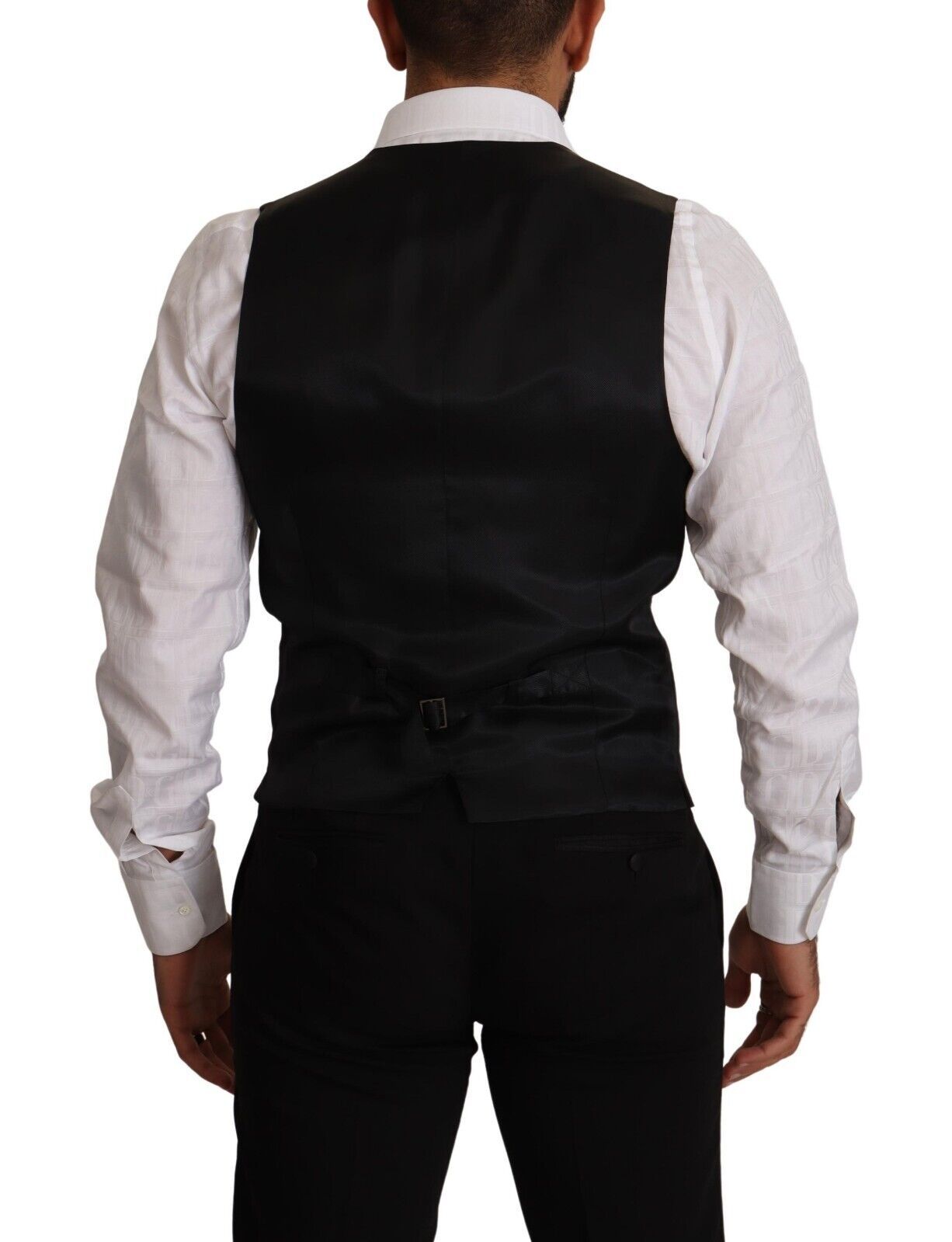 Gilet en laine stretch rayé bleu Dolce & Gabbana