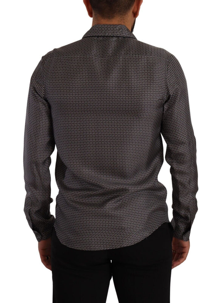 Camisa de pijama para hombre Dolce & Gabbana con estampado de fantasía gris