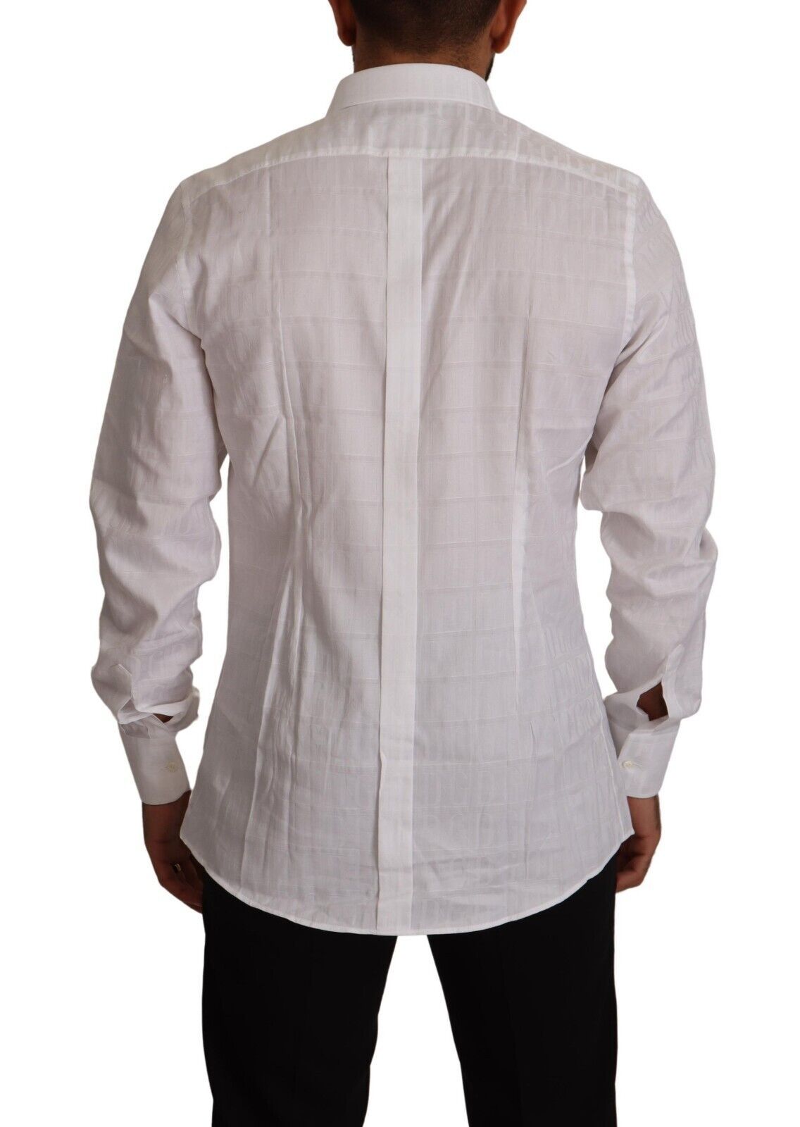 Chemise habillée Dolce & Gabbana GOLD en coton blanc coupe cintrée