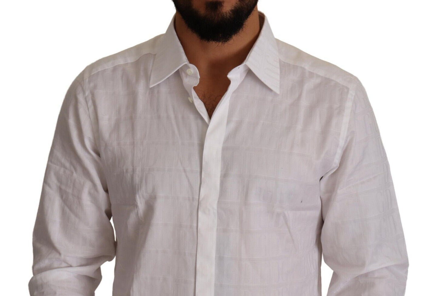 Chemise habillée Dolce & Gabbana GOLD en coton blanc coupe cintrée