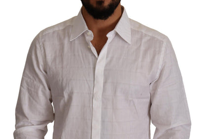 Chemise habillée Dolce & Gabbana GOLD en coton blanc coupe cintrée