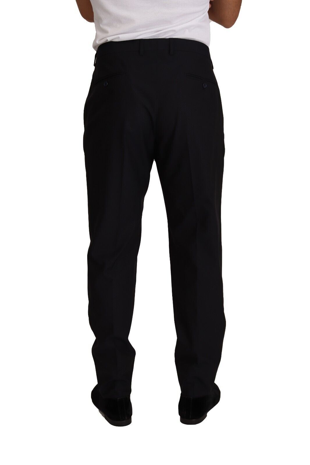 Pantalon de costume Dolce & Gabbana en laine et soie bleues