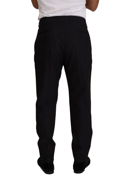 Pantalon de costume Dolce & Gabbana en laine et soie bleues