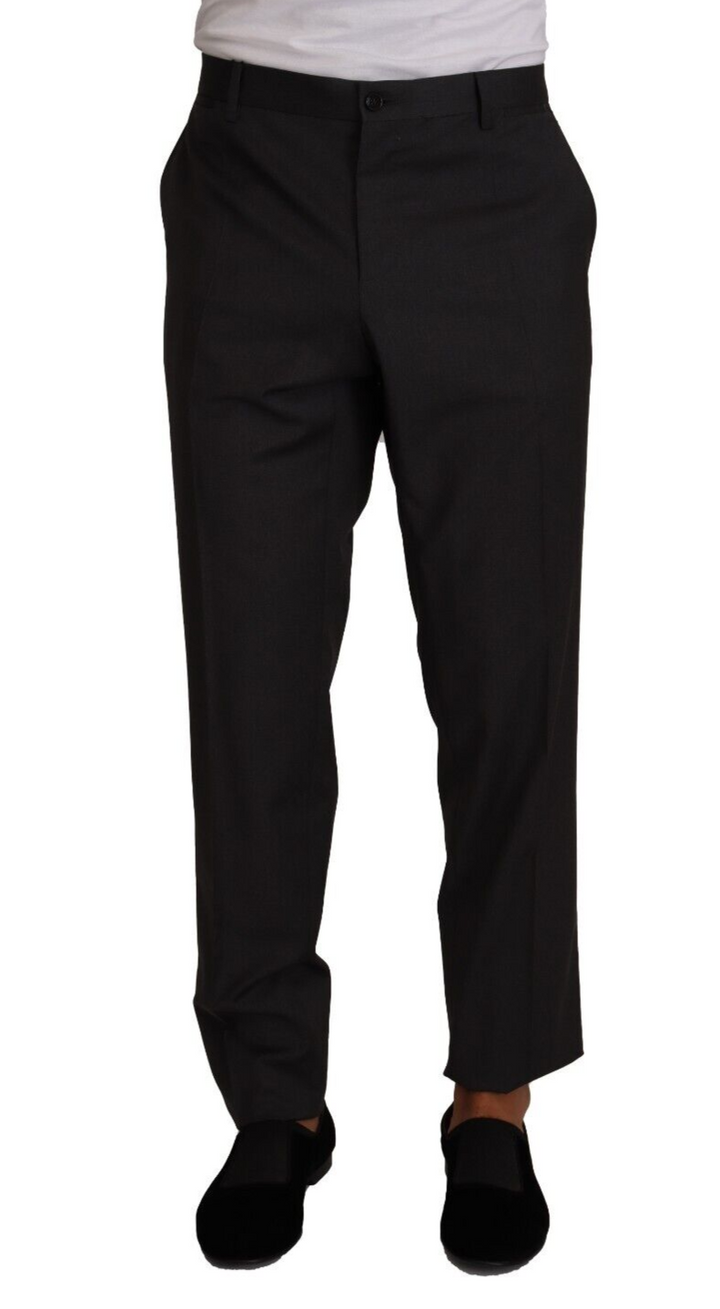 Pantalón de traje de esmoquin formal de lana gris de Dolce & Gabbana