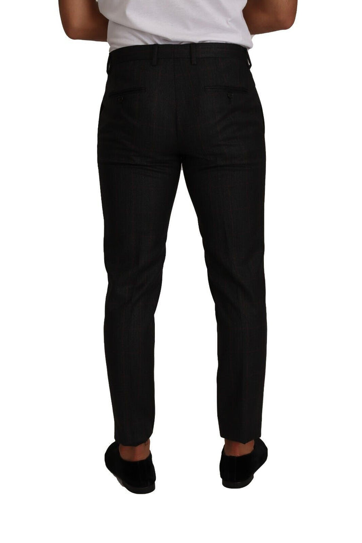 Pantalones de vestir formales Dolce & Gabbana de lana a cuadros grises