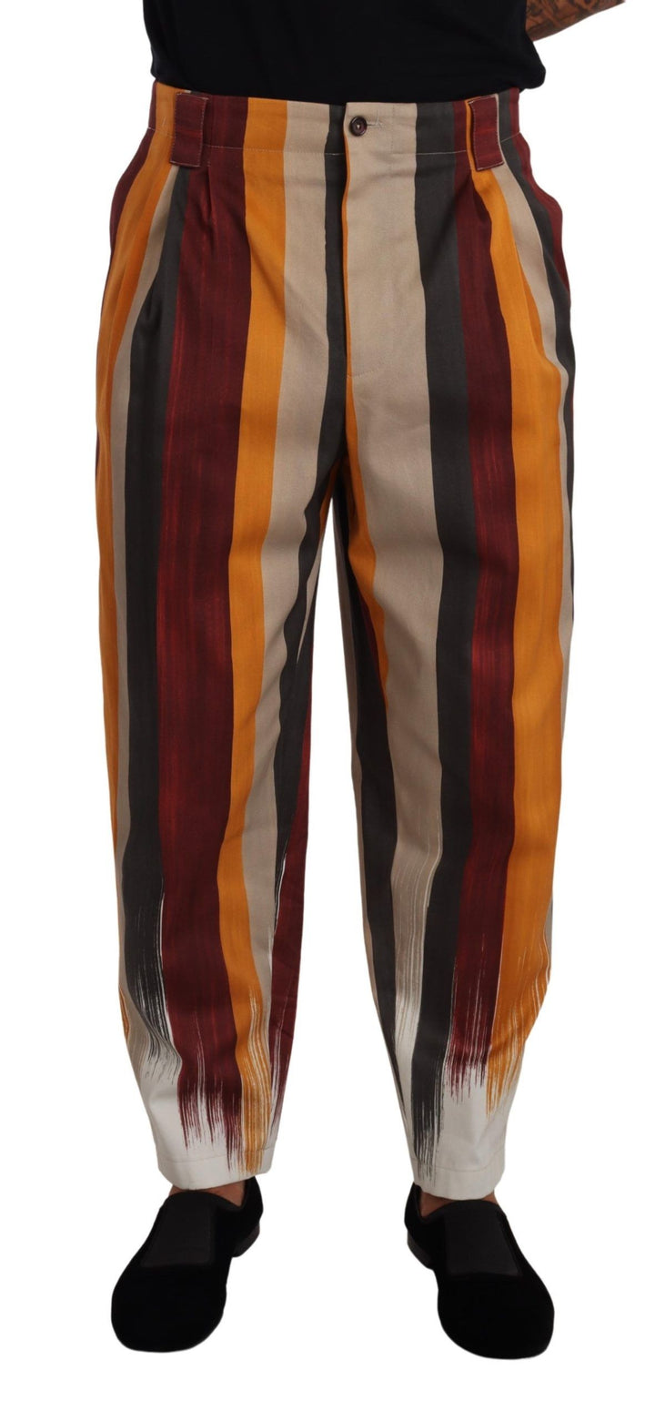 Pantalones pitillo de algodón con rayas multicolores de Dolce & Gabbana
