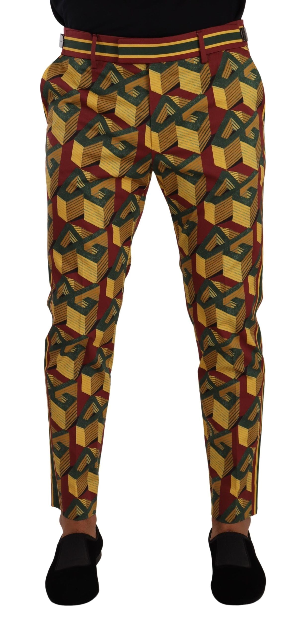 Pantalon fuselé en coton à motif logo multicolore Dolce & Gabbana