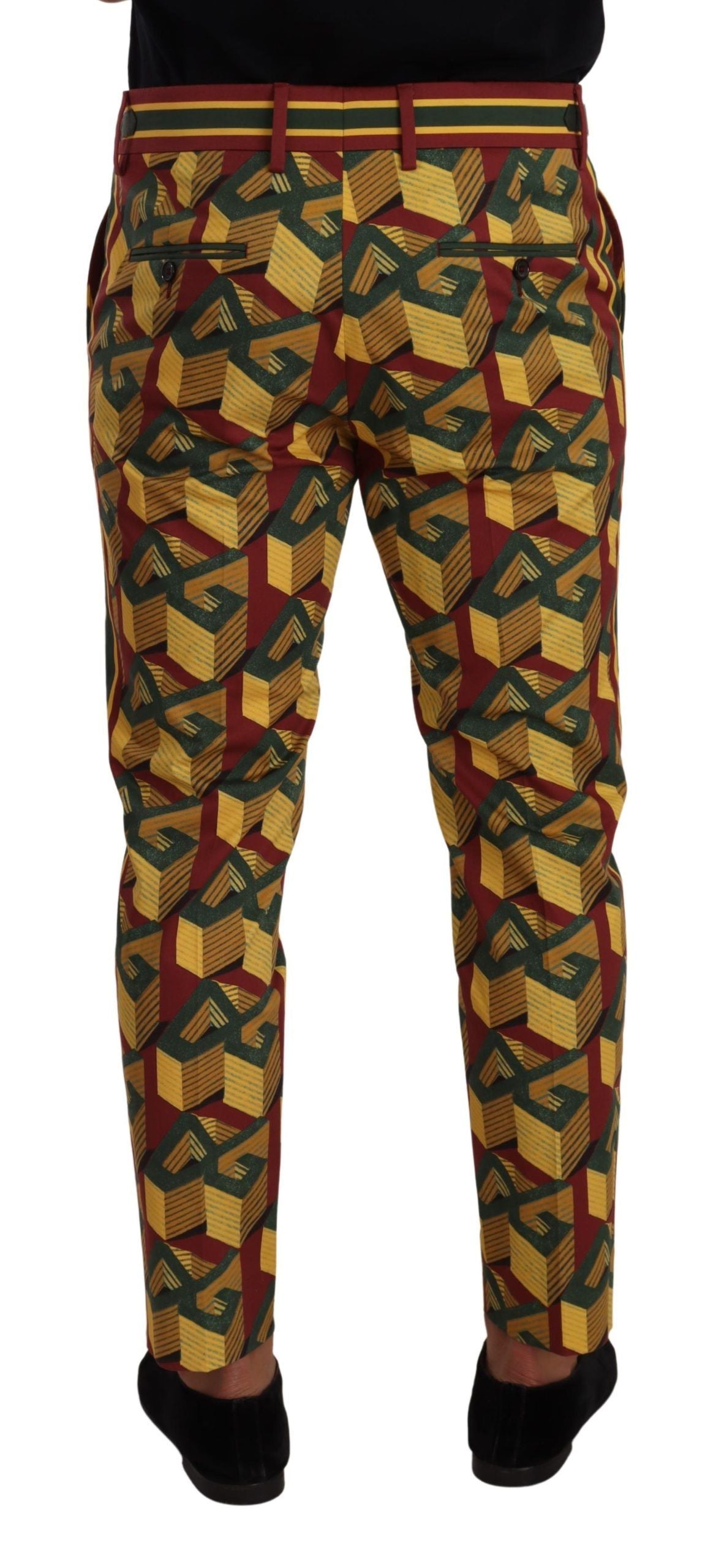 Pantalon fuselé en coton à motif logo multicolore Dolce & Gabbana
