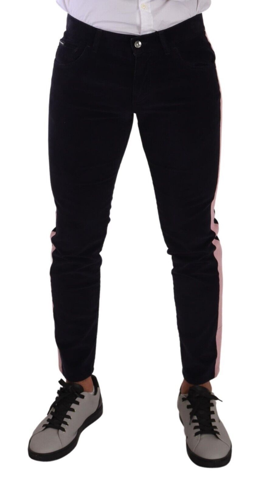 Dolce & Gabbana Jean Skinny en Coton Côtelé Bleu Extensible