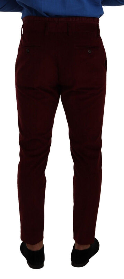 Pantalon de cérémonie en velours bordeaux pour homme Dolce & Gabbana