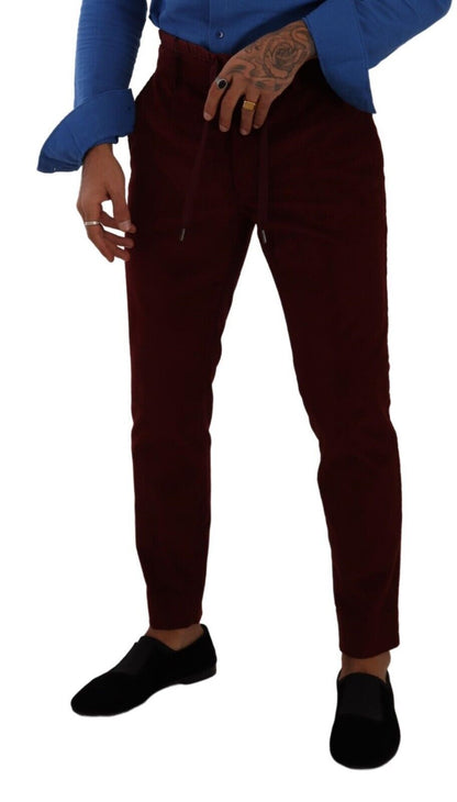 Pantalon de cérémonie en velours bordeaux pour homme Dolce & Gabbana