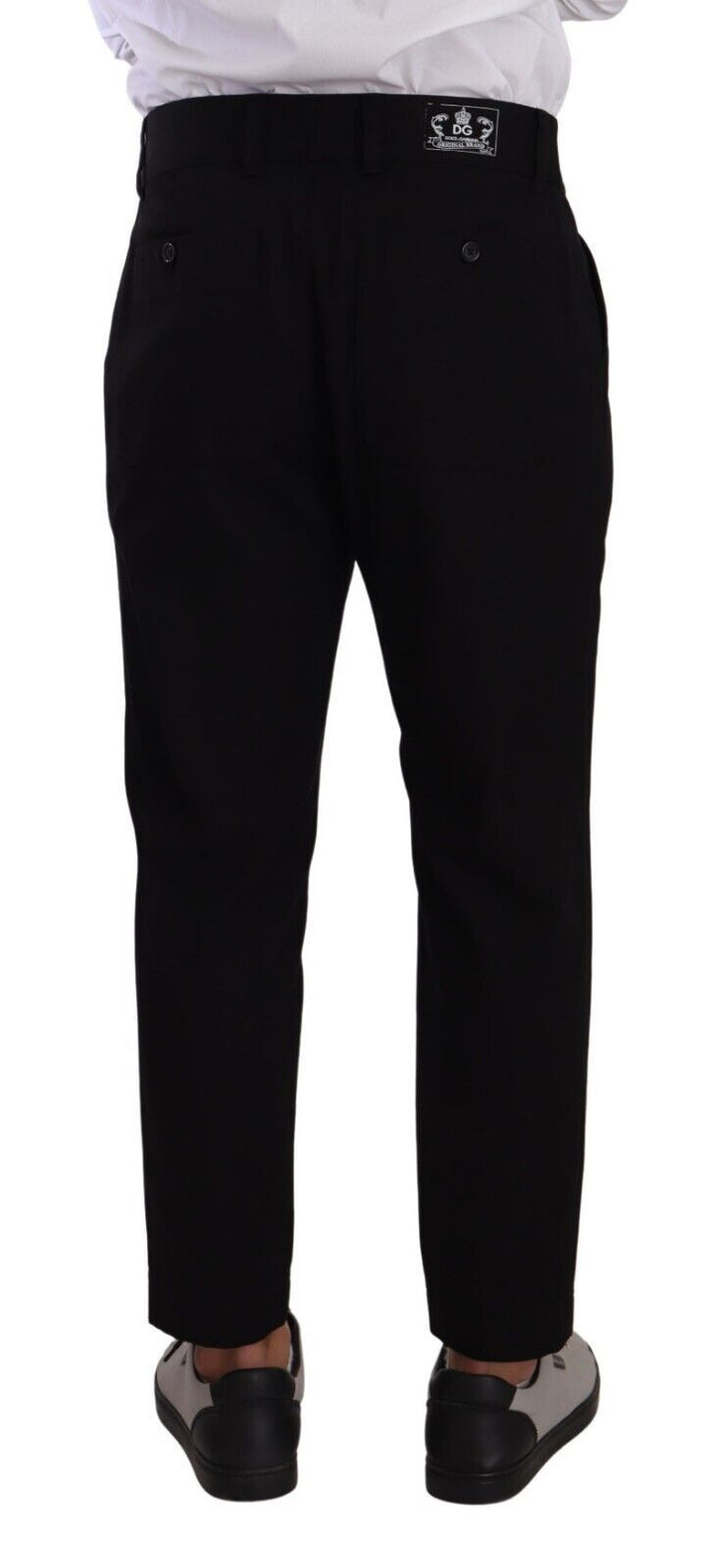 Dolce & Gabbana Pantalón Chino Ajustado de Algodón Elástico Negro