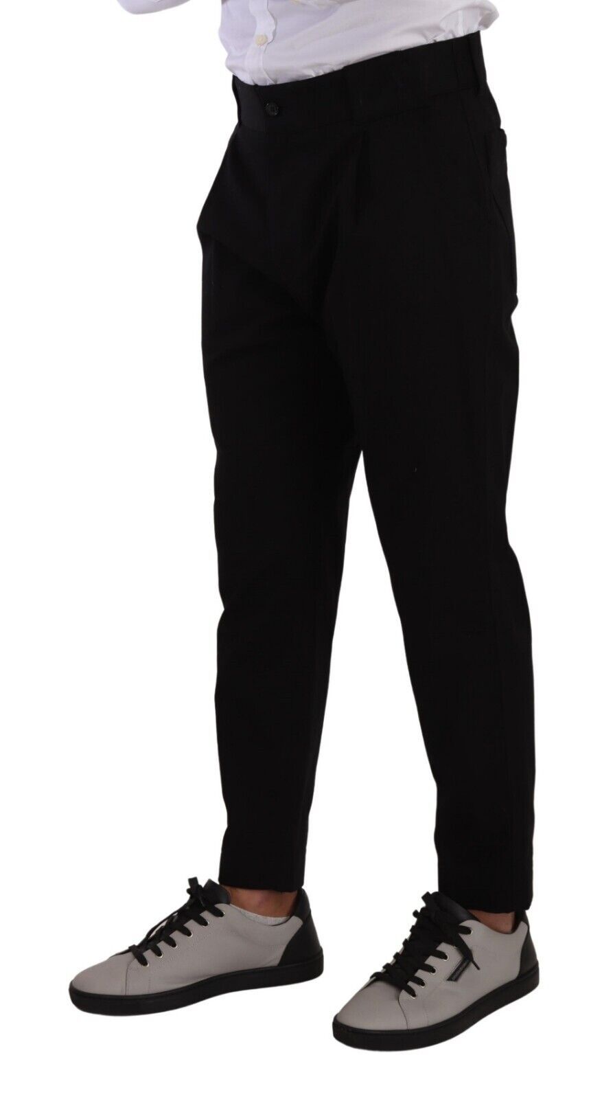 Dolce & Gabbana Pantalon Chino Jean Noir en Coton Stretch
