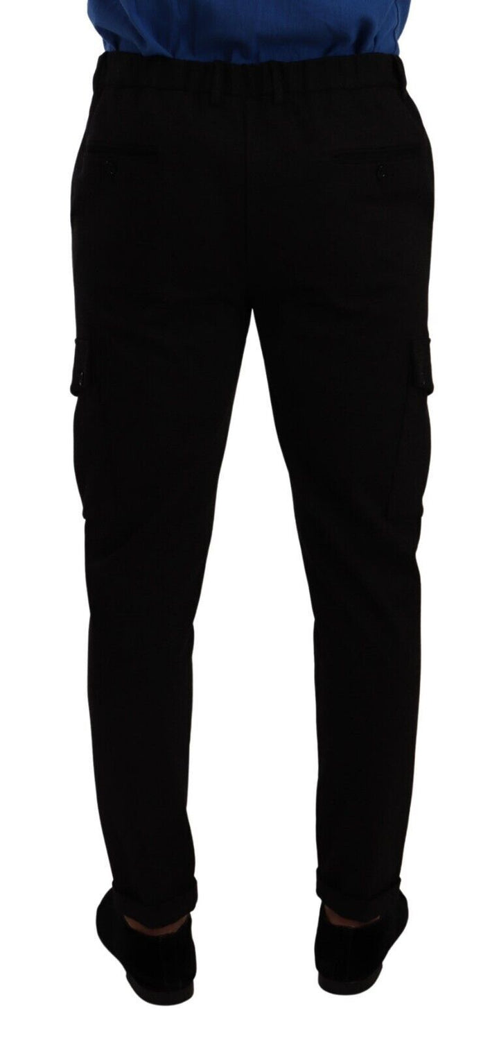 Pantalones cargo pitillo negros de viscosa Dolce & Gabbana
