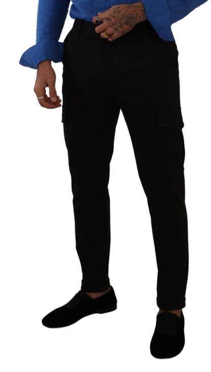 Pantalon cargo skinny Dolce & Gabbana en viscose noire