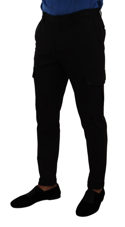Pantalon cargo skinny Dolce & Gabbana en viscose noire