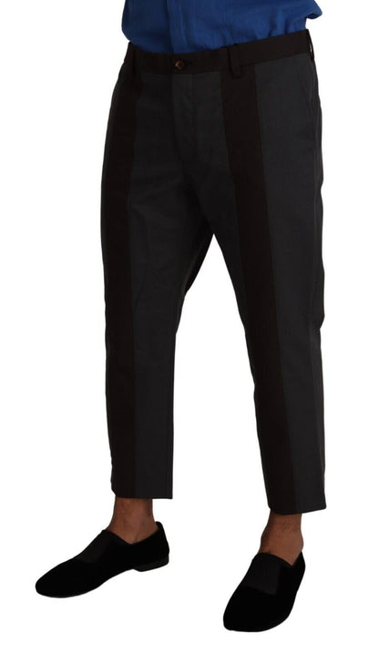 Pantalon Capri Rayé Gris et Bordeaux Dolce & Gabbana