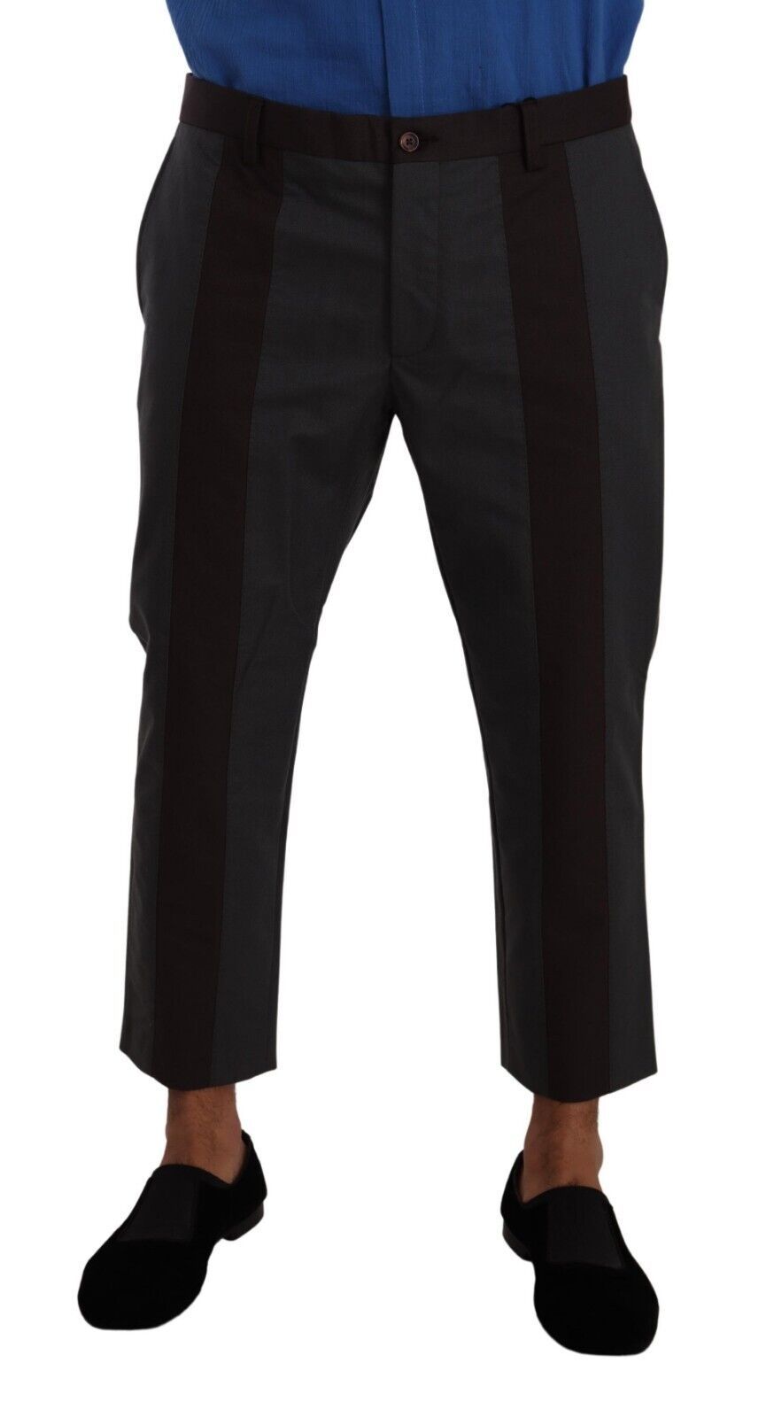 Pantalon Capri Rayé Gris et Bordeaux Dolce & Gabbana