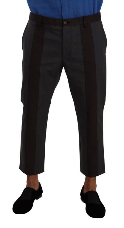 Pantalon Capri Rayé Gris et Bordeaux Dolce & Gabbana