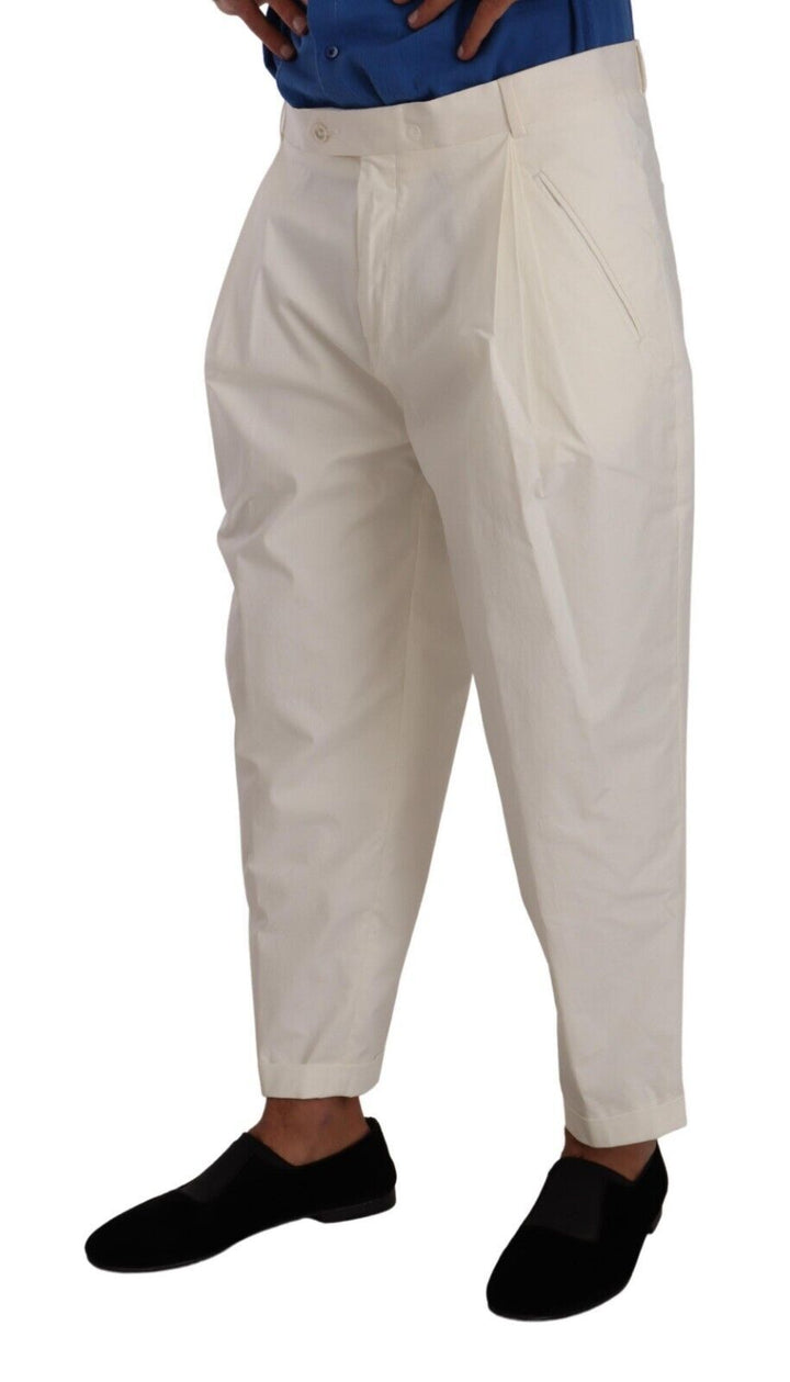 Pantalones de vestir de hombre Dolce & Gabbana pitillo de algodón blanco