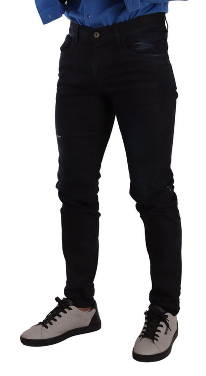 Jean slim Dolce & Gabbana en denim stretch de coton bleu