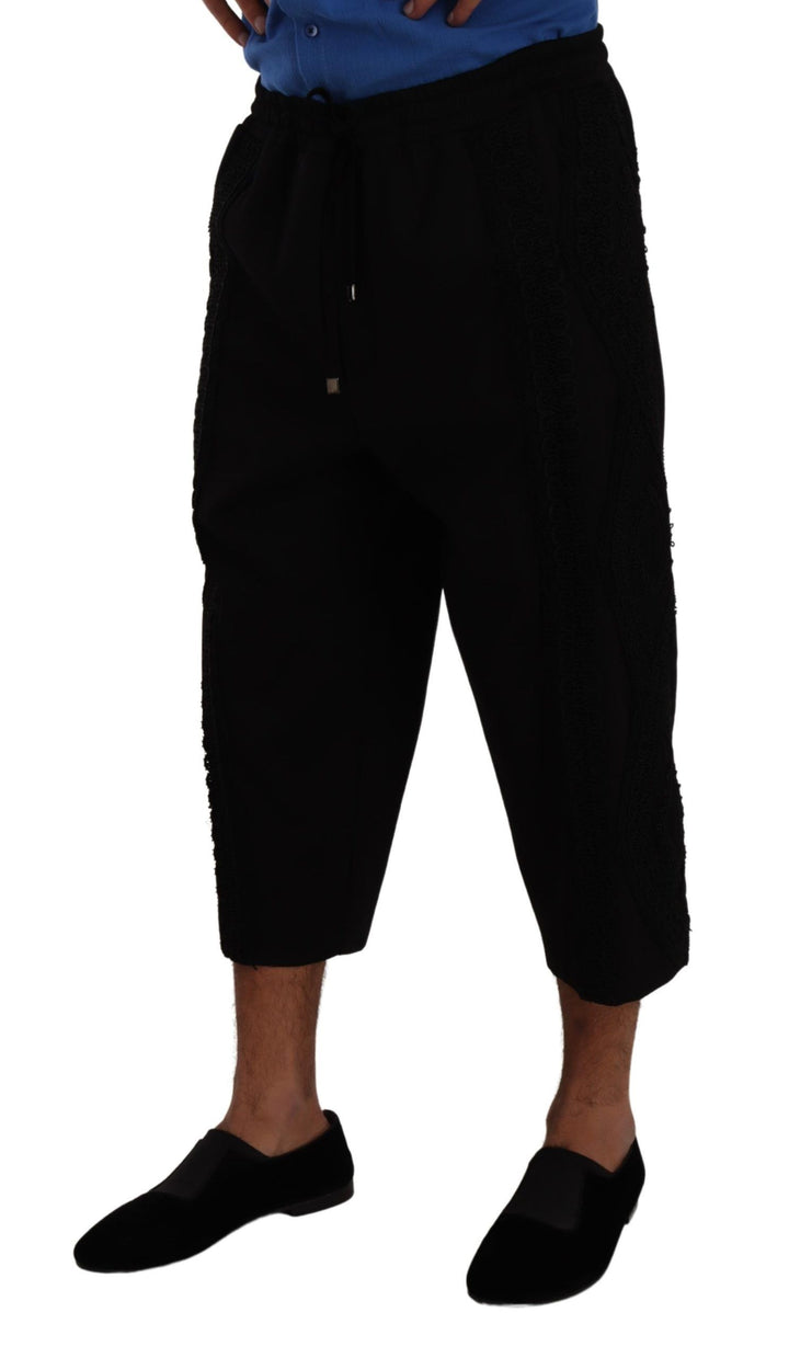 Dolce & Gabbana Negro Algodón Torero Pantalones Cortos