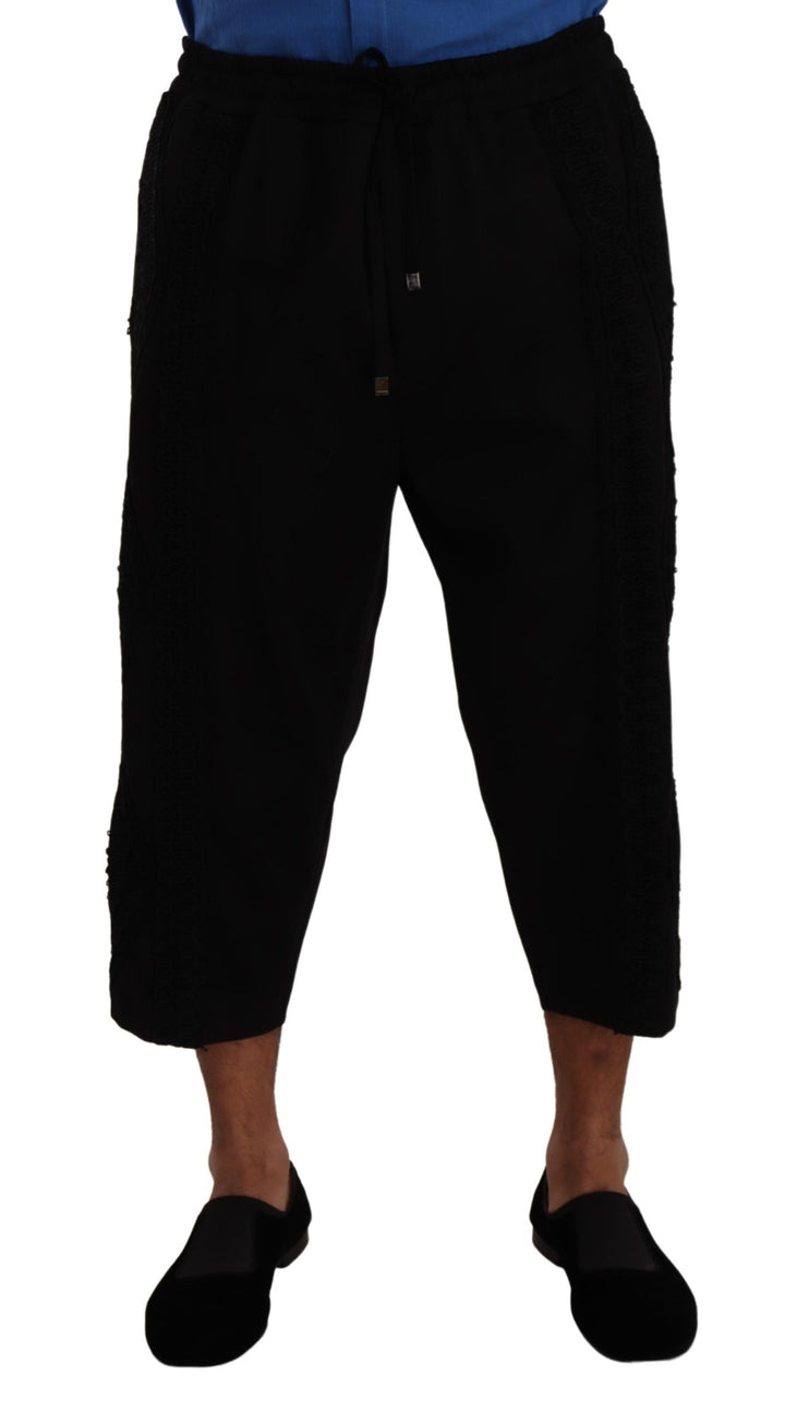 Dolce & Gabbana Negro Algodón Torero Pantalones Cortos