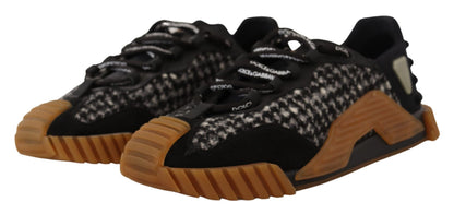 Baskets Dolce & Gabbana NS1 en tissu noir et blanc à lacets