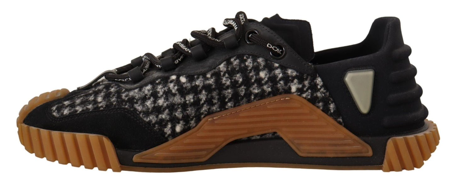 Baskets Dolce & Gabbana NS1 en tissu noir et blanc à lacets