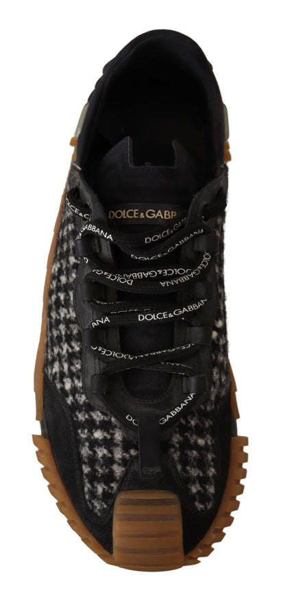 Baskets Dolce & Gabbana NS1 en tissu noir et blanc à lacets
