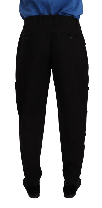 Pantalon cargo fuselé Dolce & Gabbana en coton stretch noir