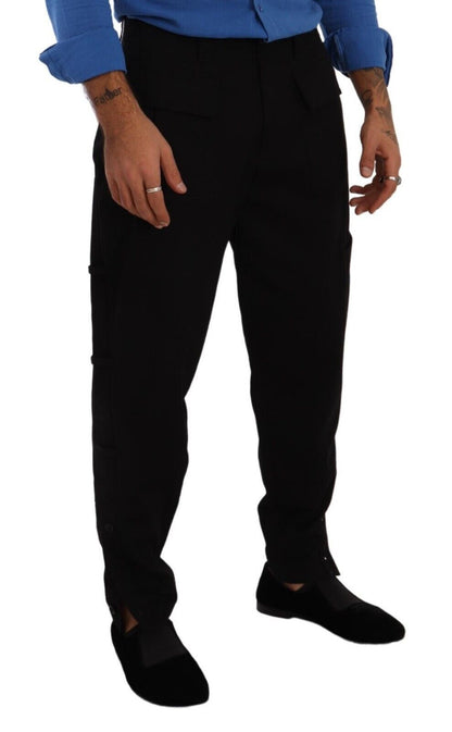 Pantalon cargo fuselé Dolce & Gabbana en coton stretch noir