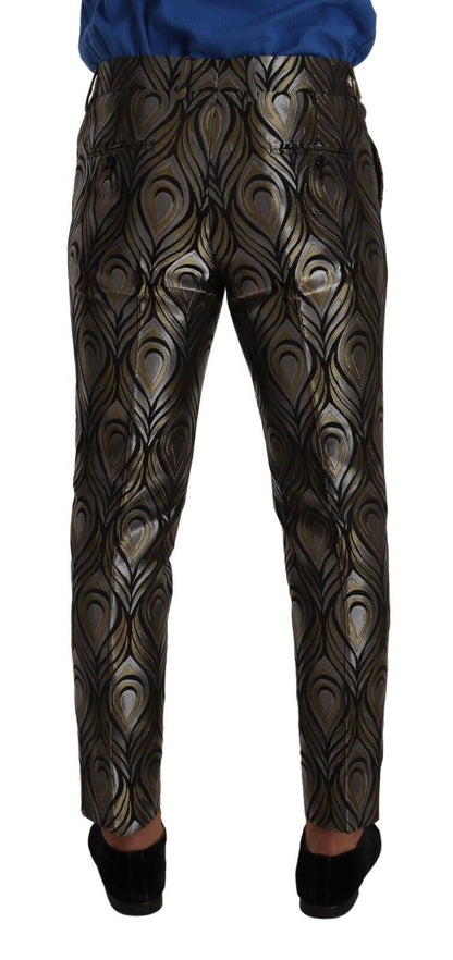 Pantalon de ville Dolce & Gabbana en jacquard doré et argenté pour homme