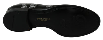 Chaussures Derby Dolce & Gabbana en cuir noir avec lacets blancs