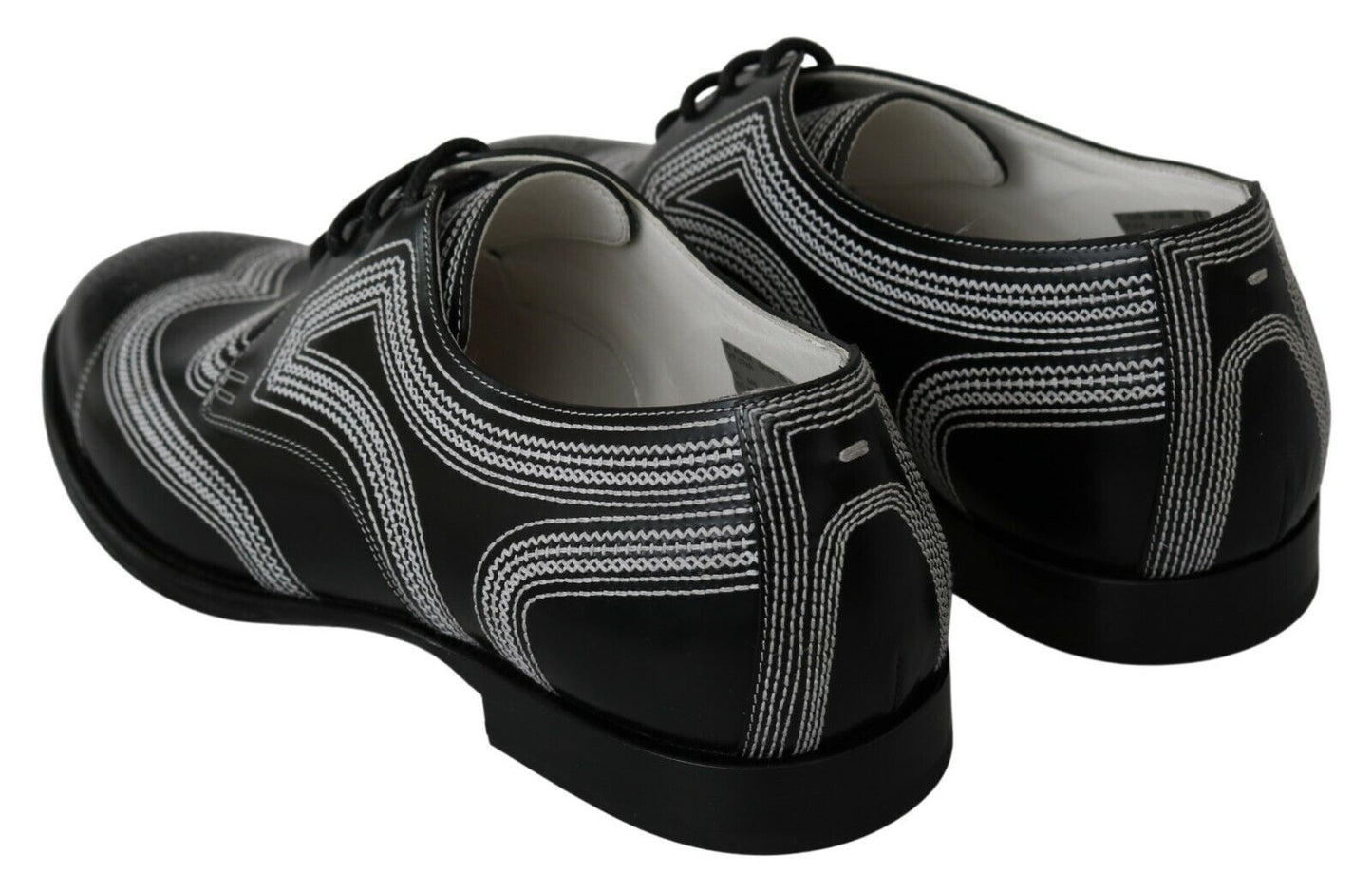 Chaussures Derby Dolce & Gabbana en cuir noir avec lacets blancs