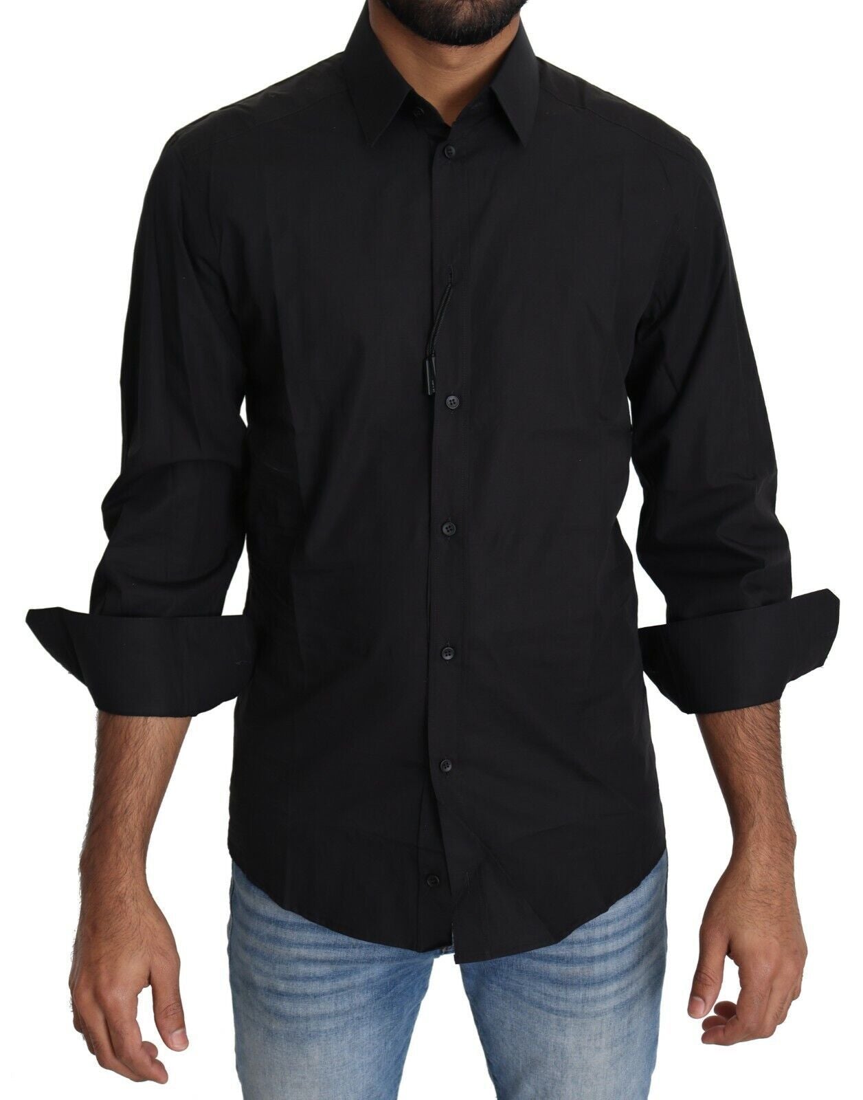 Chemise Homme Habillée Dolce & Gabbana en Coton Noir