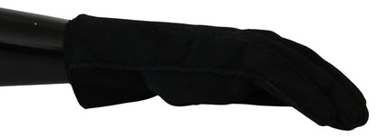 Mouffles motard en cuir noir Dolce & Gabbana