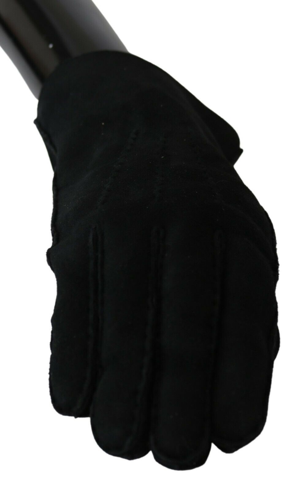 Mouffles motard en cuir noir Dolce & Gabbana