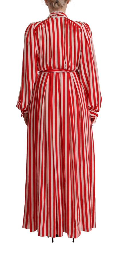 Robe trapèze Dolce & Gabbana en soie blanche et rouge